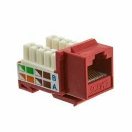 SWE-TECH 3C Slimline Cat6 Keystone Jack, Red, RJ45 Female to 110 Punch Down FWT326-120RD